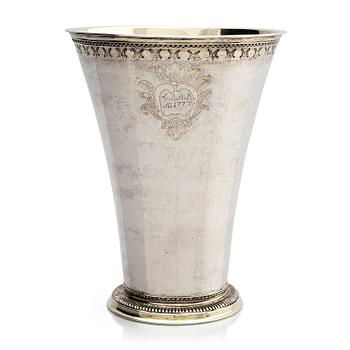 260. A Swedish 18th century parcel-gilt silver beaker, Mark of Anders Schotte, Uddevalla 1777.