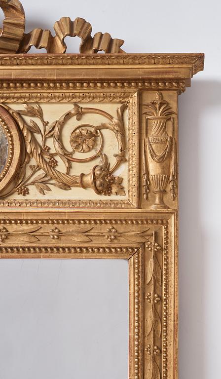 A large late Gustavian mirror, late 18th century attributed to P Ljung.