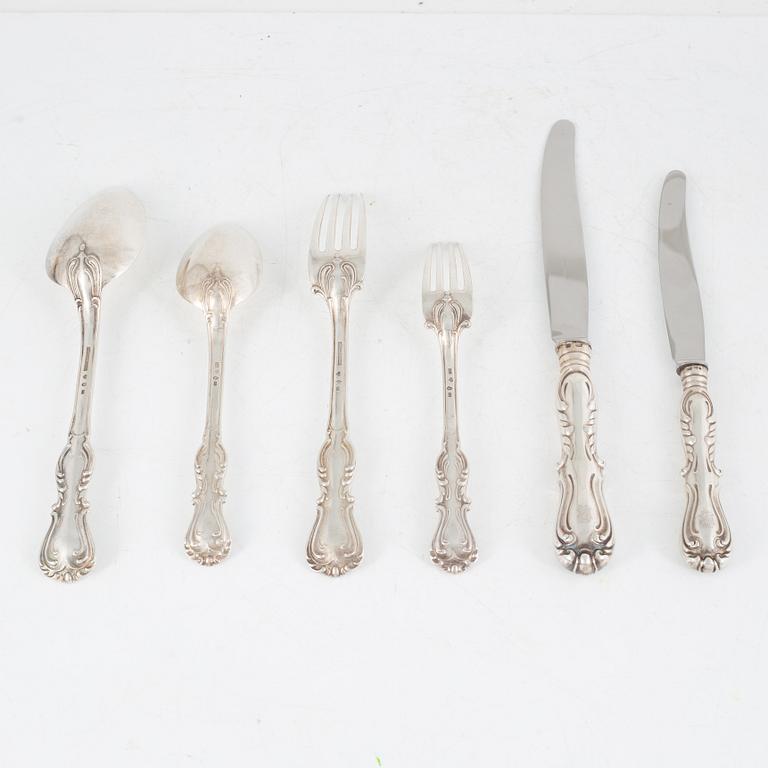 A Swedish Silver Cutlery, 'Olga', mark of Gustaf Möllenborg, Stockholm, some 1899  (37 pieces).