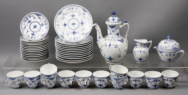 KAFFESERVIS, 27 delar, porslin, "Musselmalet", Kunglig dansk.