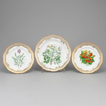 Three Royal Copenhagen, 'Flora Danica' dishes, Denmark, 20th Century.