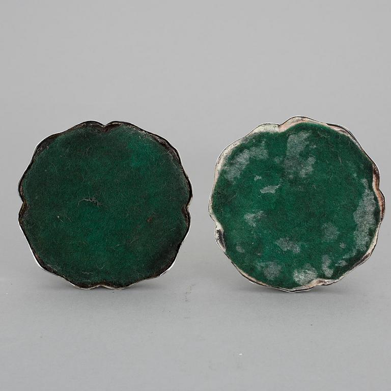 LJUSSTAKAR, ett par, silver, nyrokoko, Johan Olof Östlund, Gävle 1857.