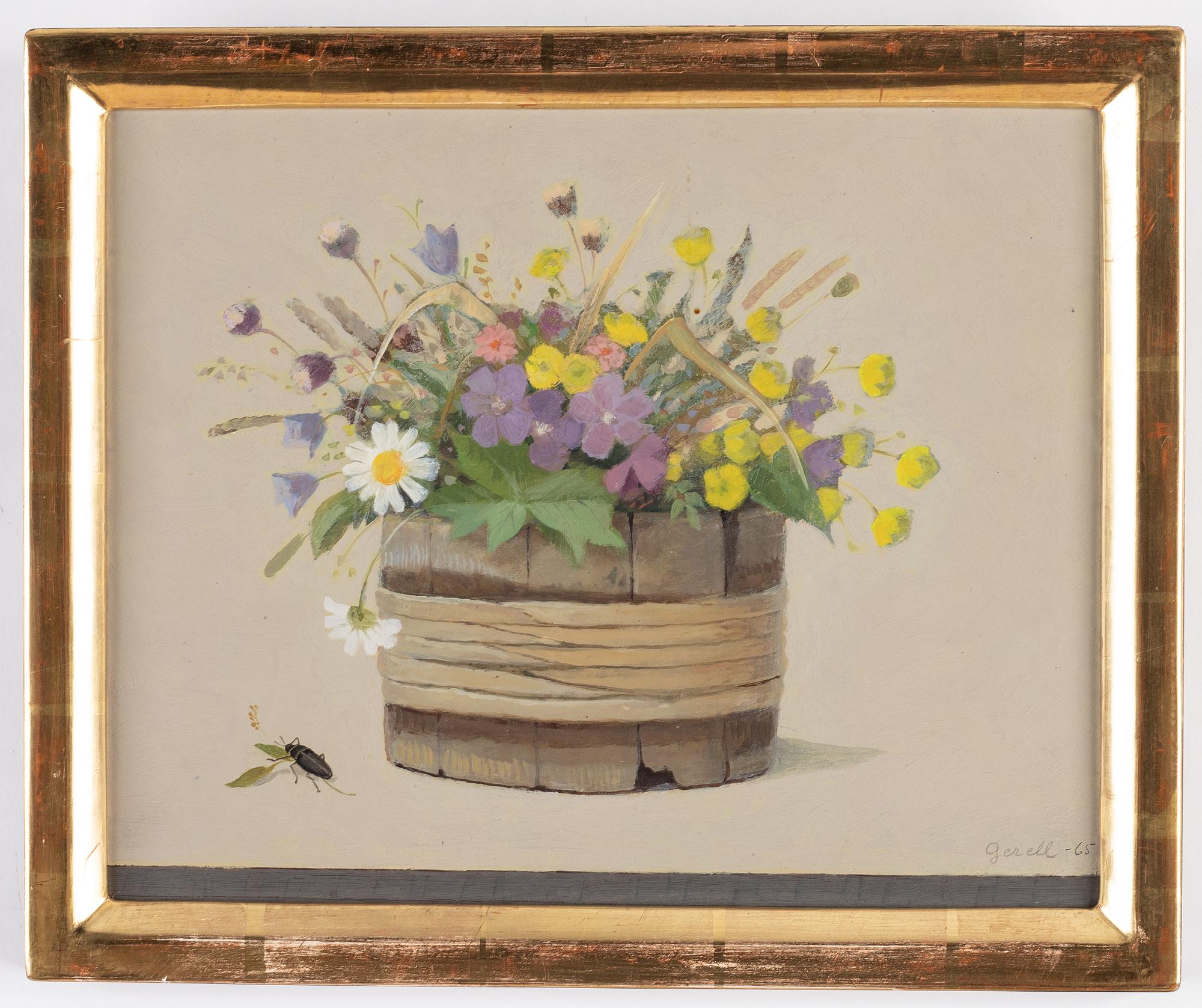 Greta Gerell, oil on paper-panel, signed Gerell and dated -65.