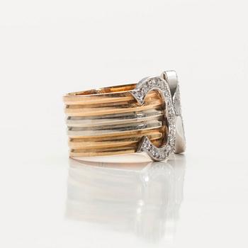 SORMUS, 18K kultaa, Briljanttihiottuja timantteja n. 0.26 ct. Sign. Cartier 162251.51. Koko 16, säädettävä. Paino 6 g.