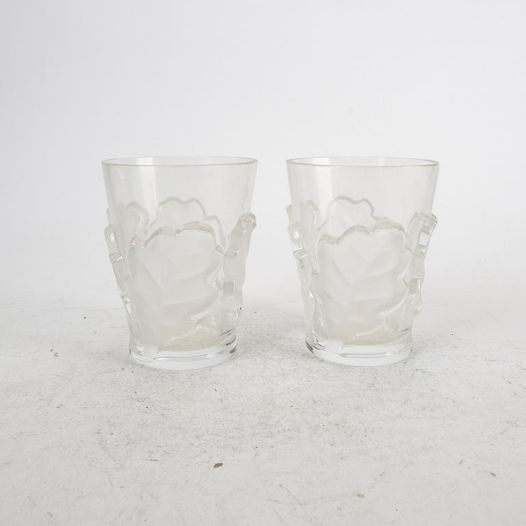 Carafe and 2 bowls and 2 glasses Lalique mid-20th century.