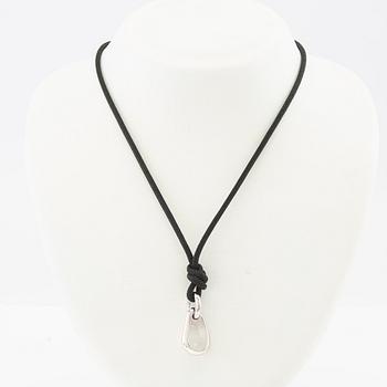 Ole Lynggaard, "Mini drop" silver and waxed textile, design by Charlotte Lynggaard.
