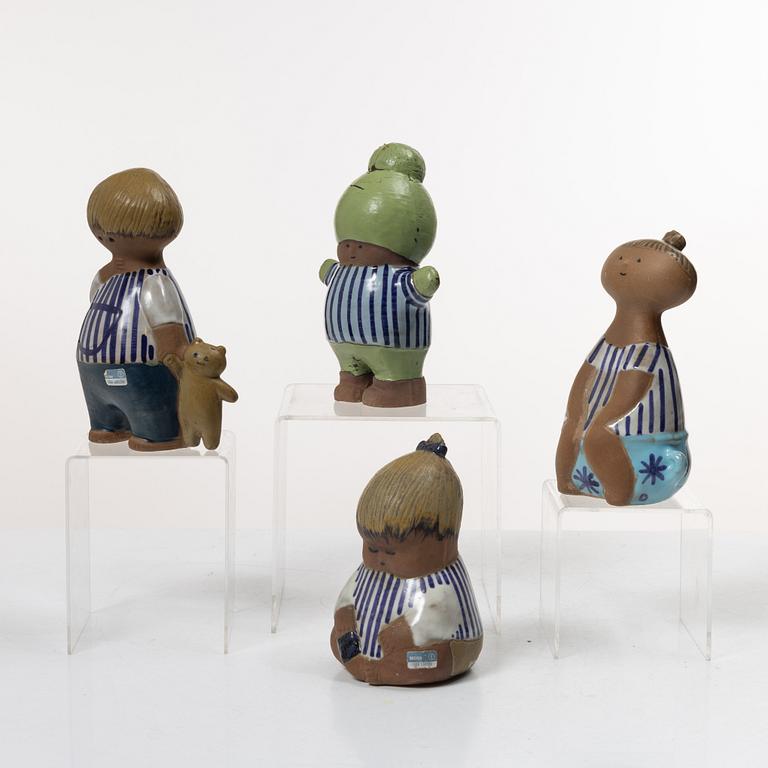 Lisa Larson, Figurines, 4 pcs, stoneware, from the “Larsons ungar” series, Gustavsberg.