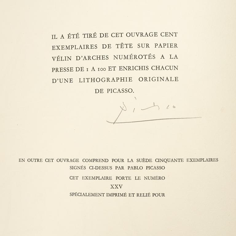 Pablo Picasso, bok, La Guerre et la Paix, signerad upplaga 25/50.
