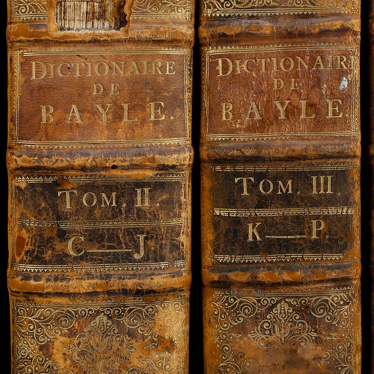 PIERRE BAYLE, 4 vol, Dictionaire Historique et Critique, I-IV, Amsterdam 1740.