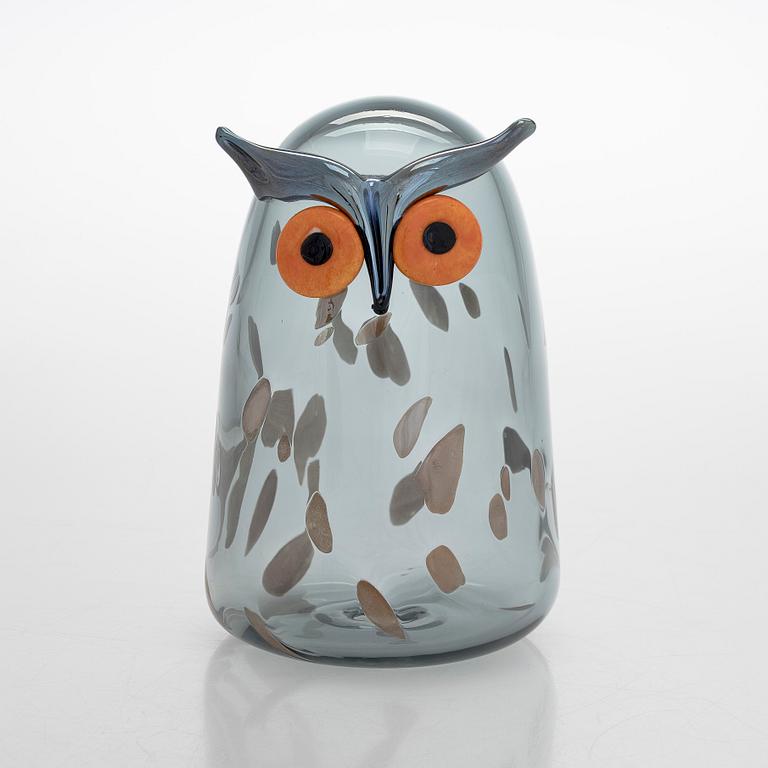 Oiva Toikka, glasfågel, "Long-eared owl", signerad O. Toikka Iittala.