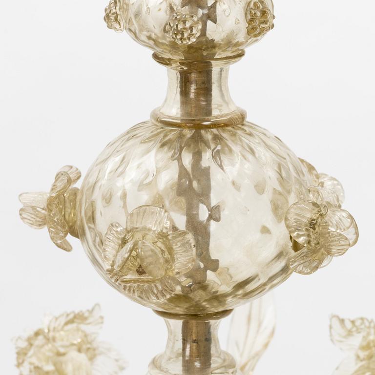 A Italian glass chandelier from the second half of the 20th century.