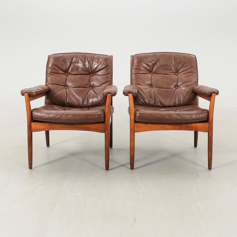 Armchairs, a pair by Göte Möbel, Nässjö, 1960s/70s.