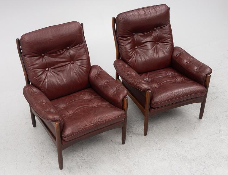 Gunnar Kentemo, a pair of armchairs, Göte Möbler, Sweden, 1970's.