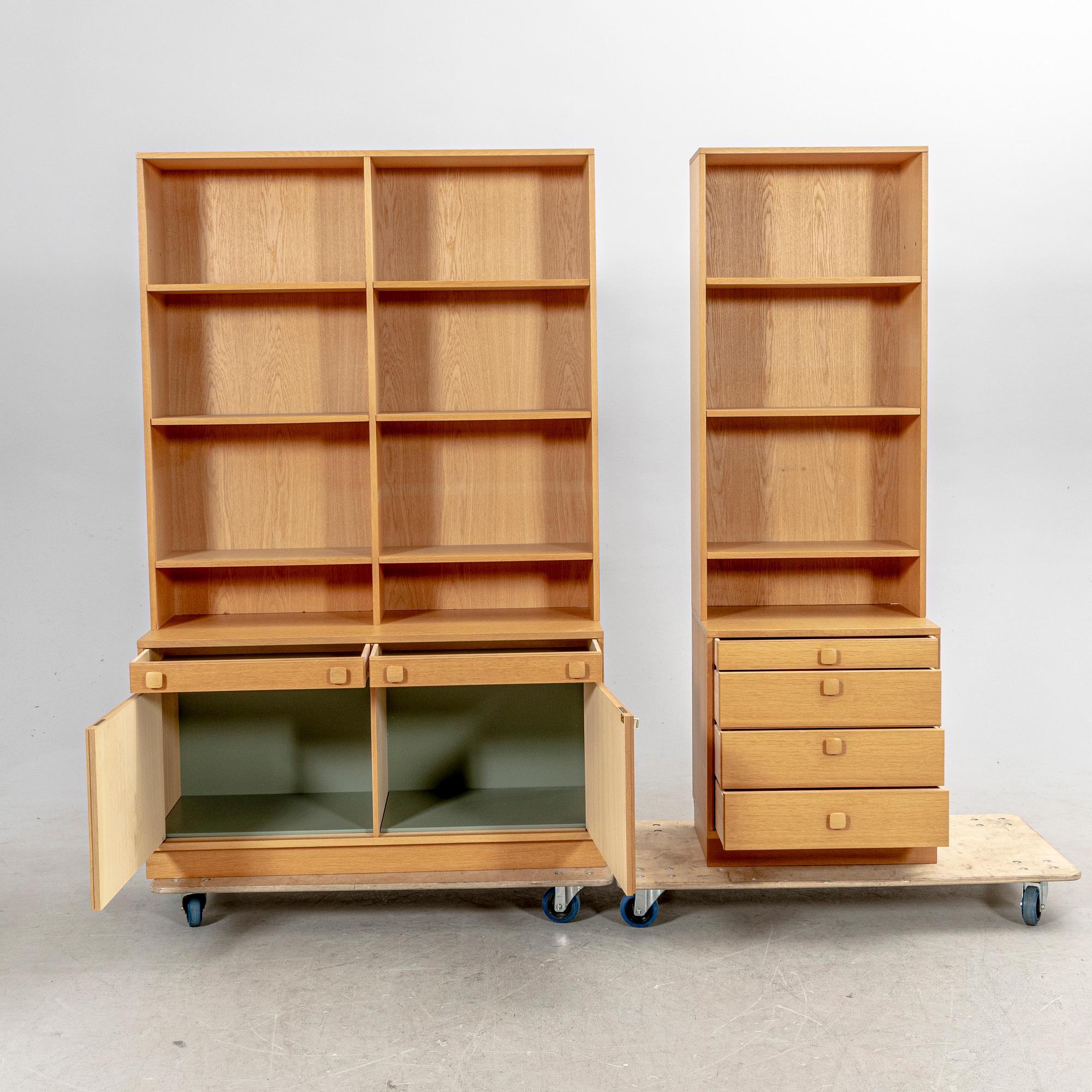 A set of two 1970s oak book shelves from Ulferts.