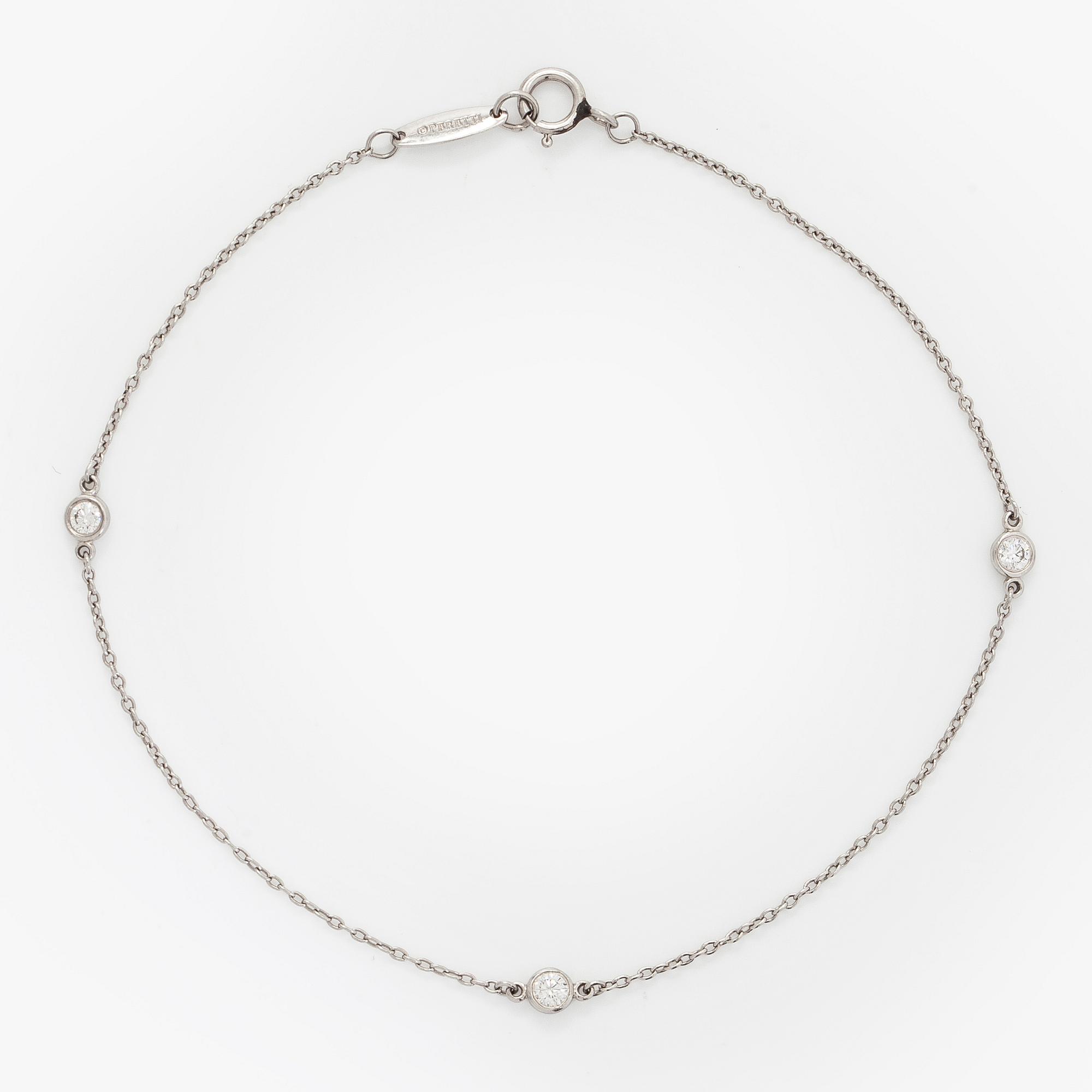 Tiffany & Co, Elsa Peretti, a platinum "Diamonds by the Yard" bracelet with brilliant-cut diamonds.