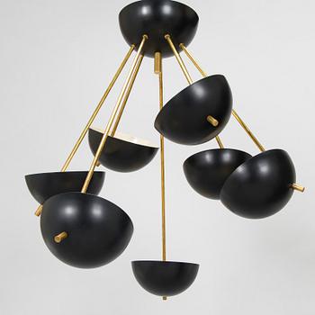 A contemporary sputnik model ceiling light, Luci, Italy.