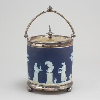 a jasperware and metal Wedgwood ice bucket from the early 20th century.