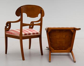 KARMSTOLAR, 1 par, Karl Johan, 1800-talets mitt.