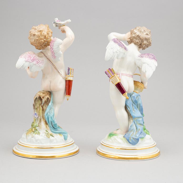 A pair of large Meissen figurines, circa 1890.