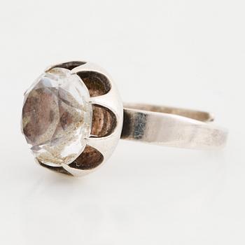 Silver and rock crystal ring, Bengt Hallberg.