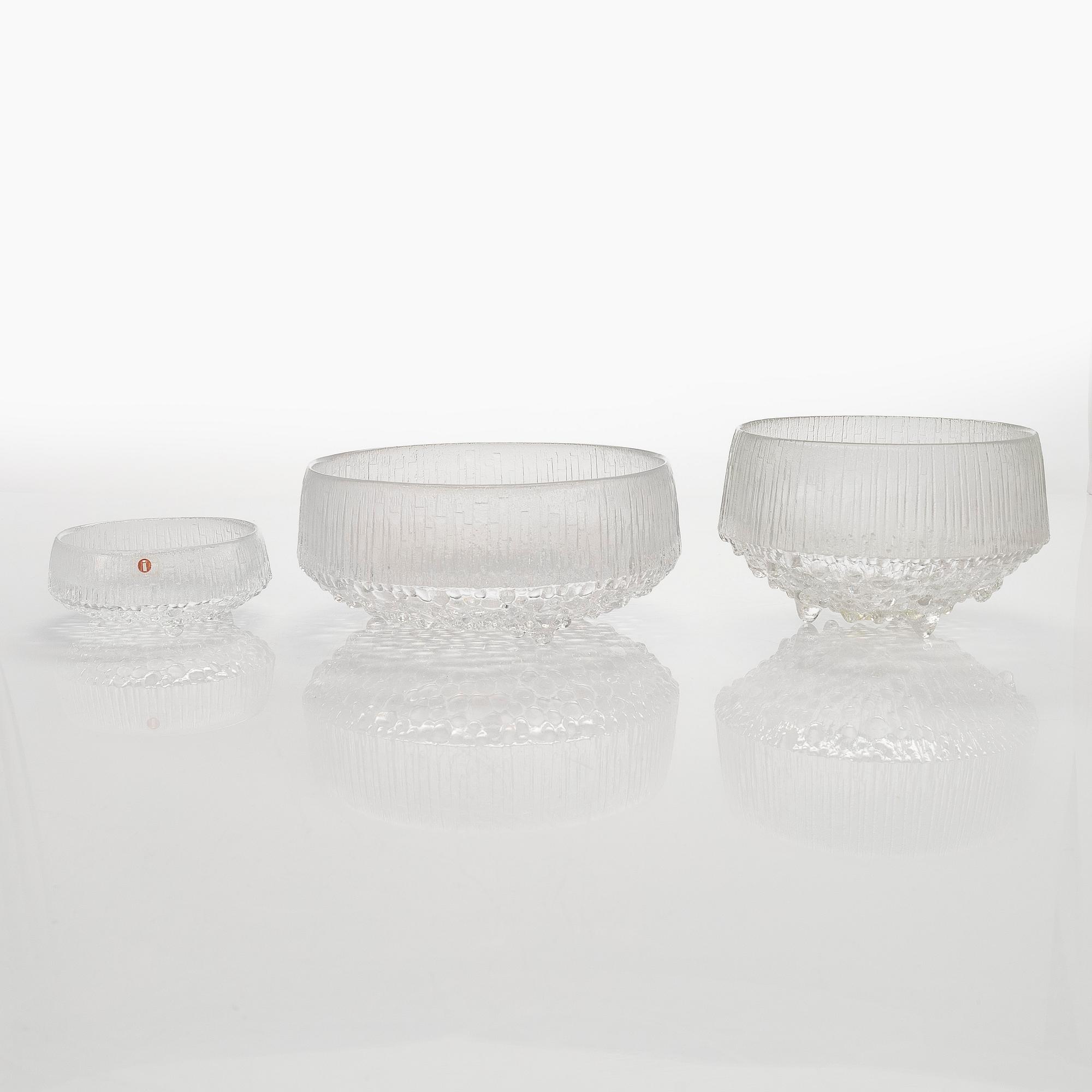Tapio Wirkkala, matservis, glas, "Ultima Thule", 59 delar, Iittala, 1900-talets andra hälft.