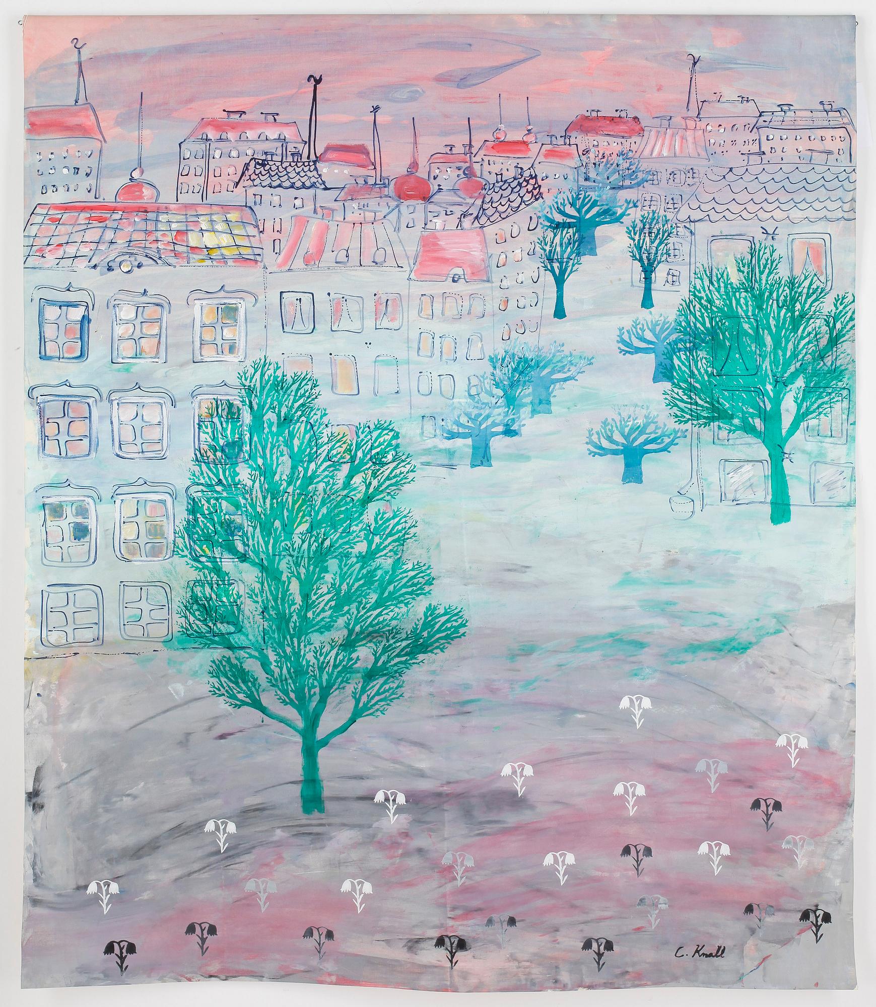 CHRISTINA KNALL, olja på duk, signerad.