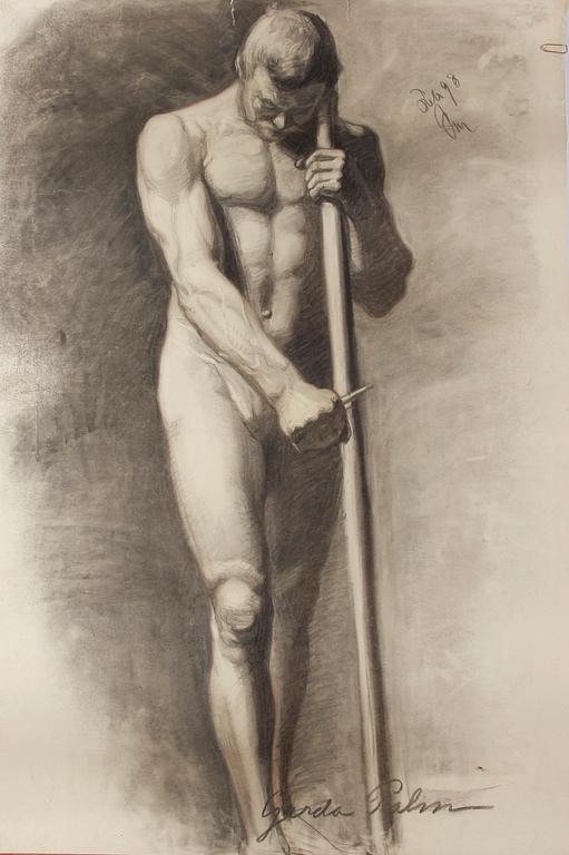 PALM, GERDA, kolteckningar, 4 st.