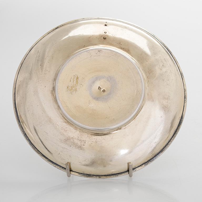 Philippe Berthier, bägare med fat, silver (.950), diamanter, Paris, 1800-talets mitt.