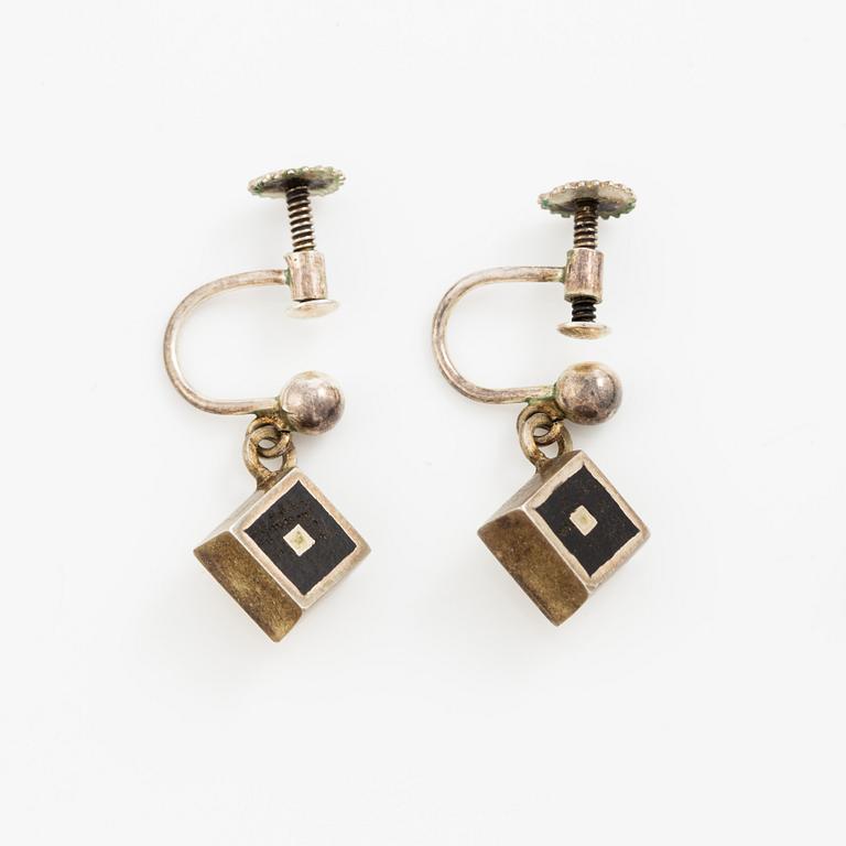 Smyckesset, örhängen, collier, silver.