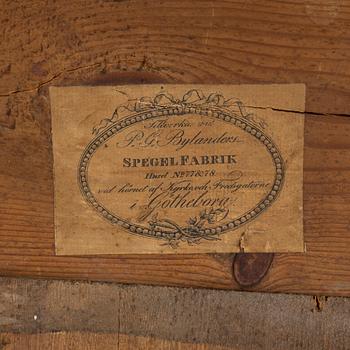 A first half of the 19th century mirror and console table by P G Bylander Göteborg.