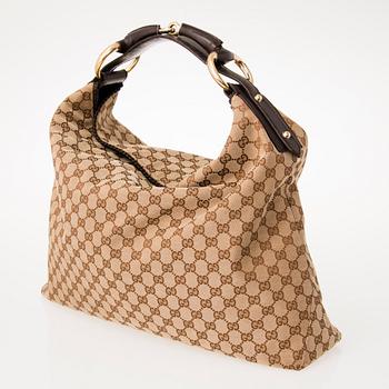 GUCCI, Horsebit Guccissima Canvas Hobo Bag.