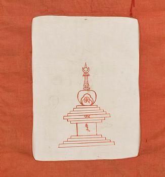 Thangka. Tibet, 1900-tal. "Begtse".