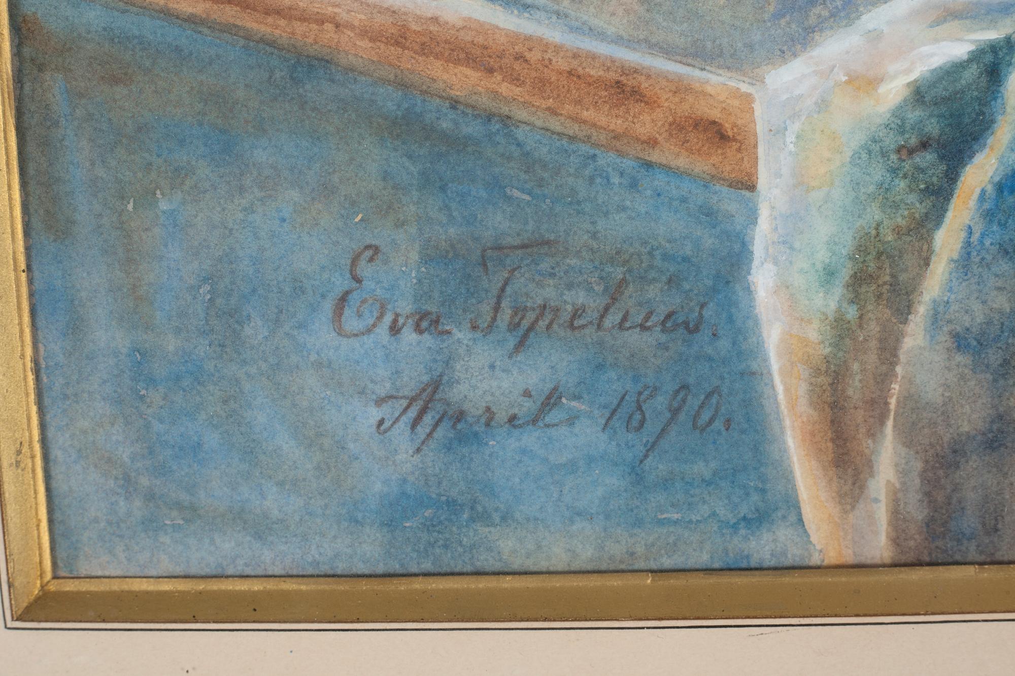 EVA TOPELIUS, water colour. signed and dated april 1890.