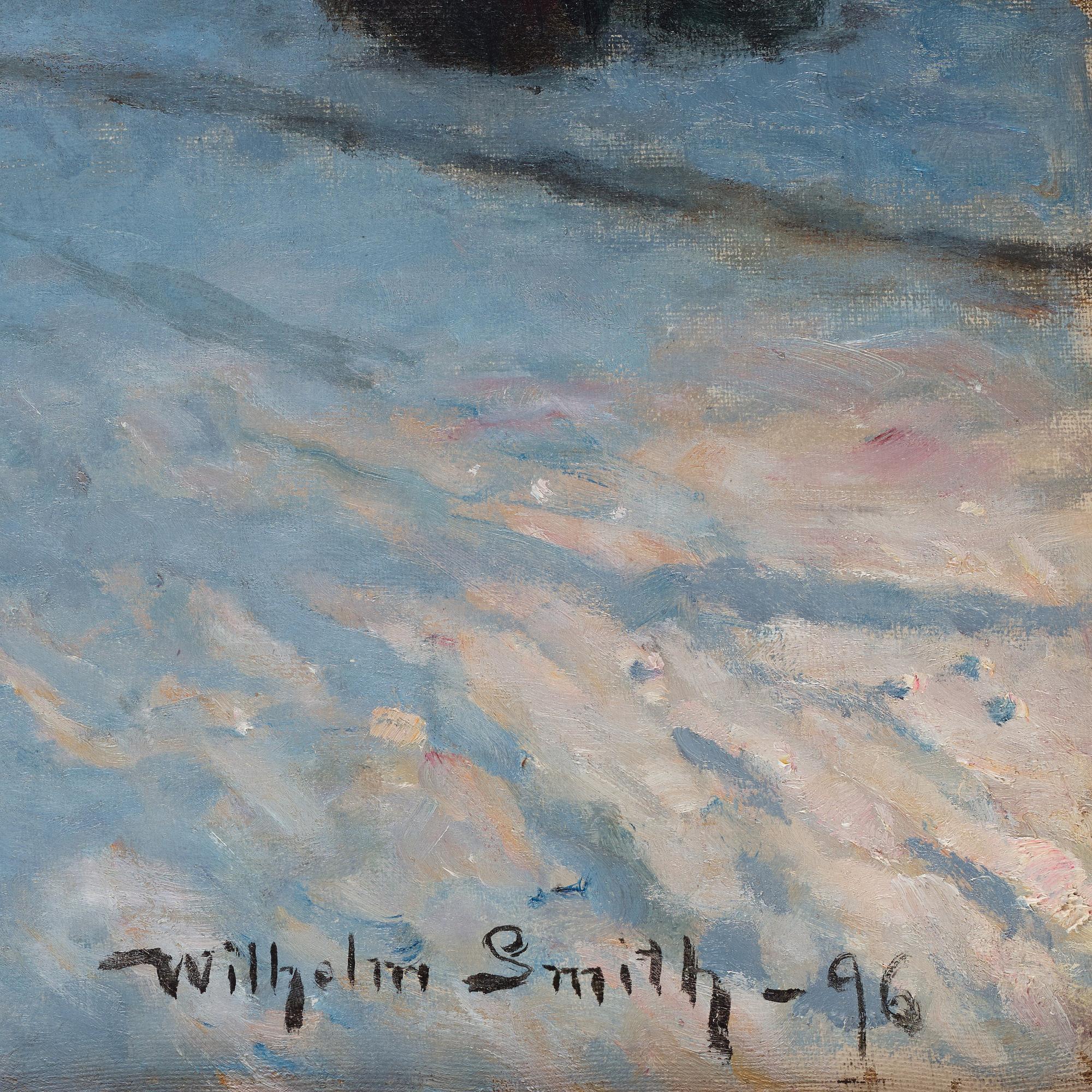 Wilhelm Smith, Winter scene from the streets of Stockholm.