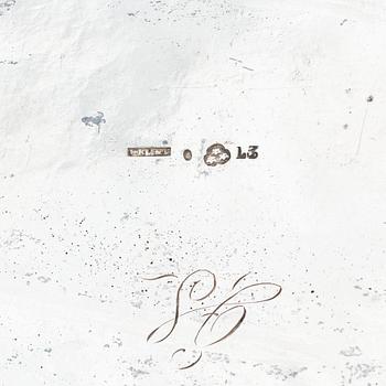 A Swedish 19th century silver sugar-casket, marks of Henrik Christoffer Klint the younger, Stockholm 1817.