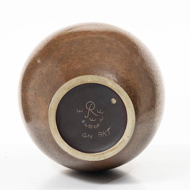 Gunnar Nylund, A large brown glazed vase, Sweden, Rörstrand, mid 20th century.