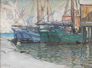 Anna Boberg, mixed media, signed.