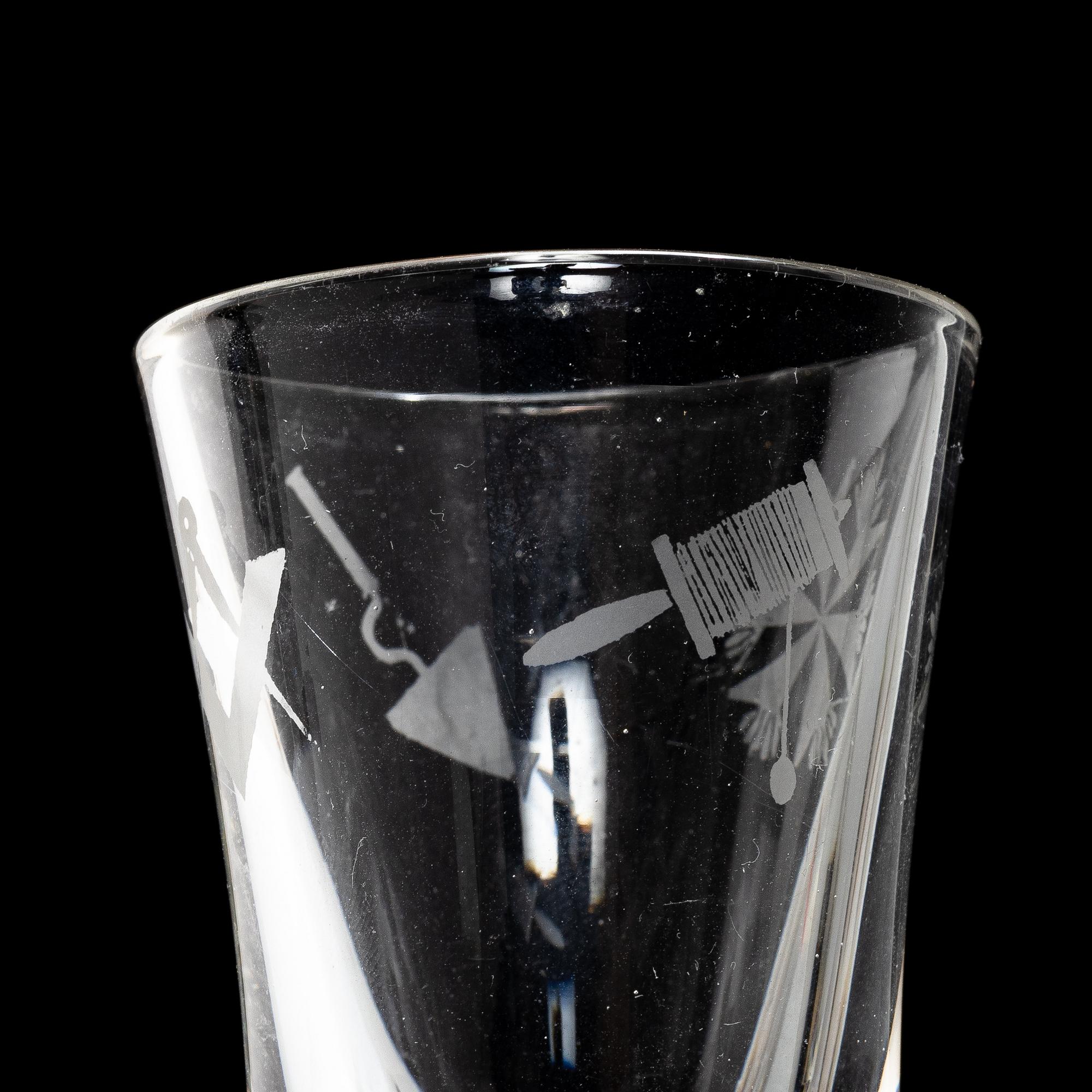 Masonic glasses, 8 pcs (6+1+1), 20th century.