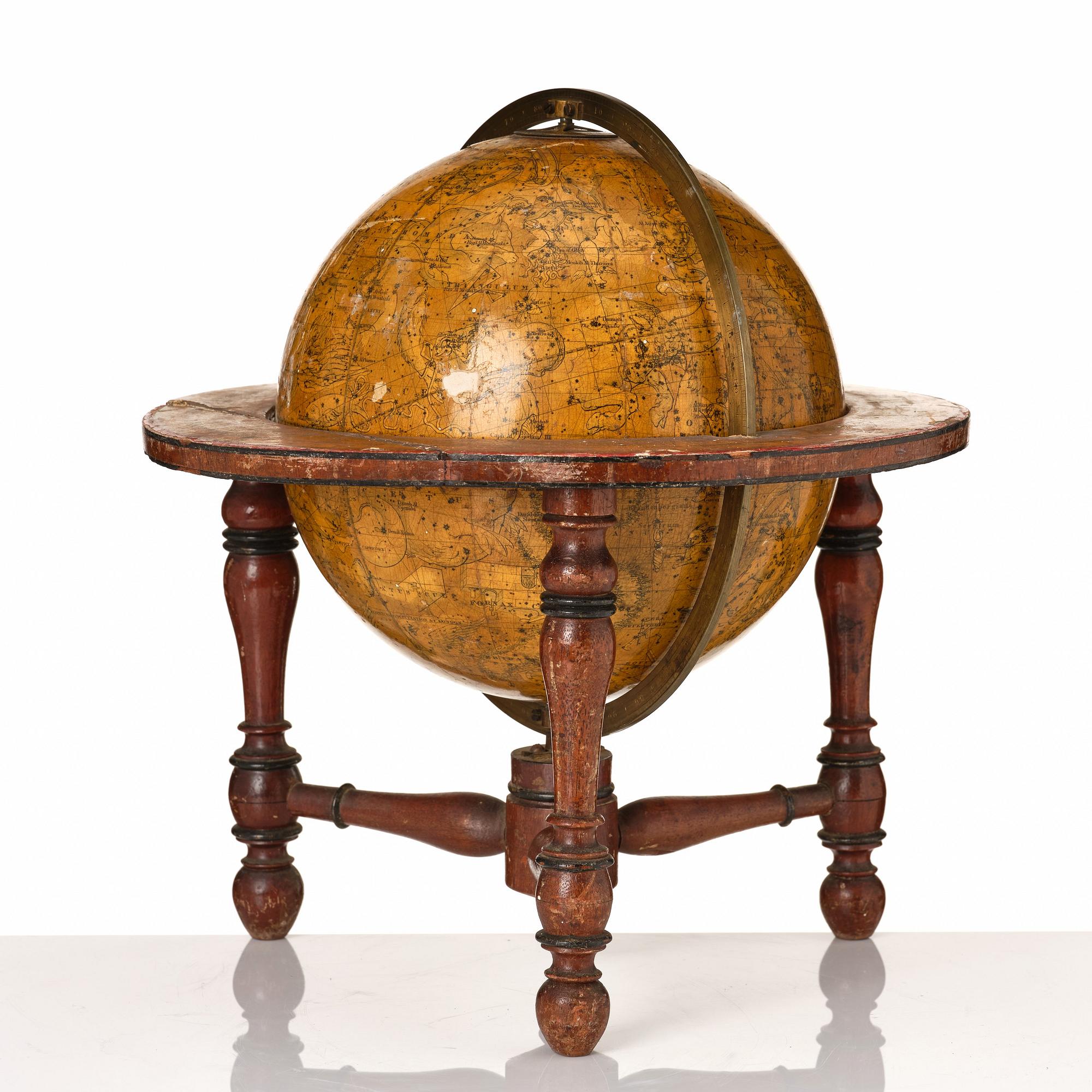 A celestial globe for table by Newton & son London 1860.