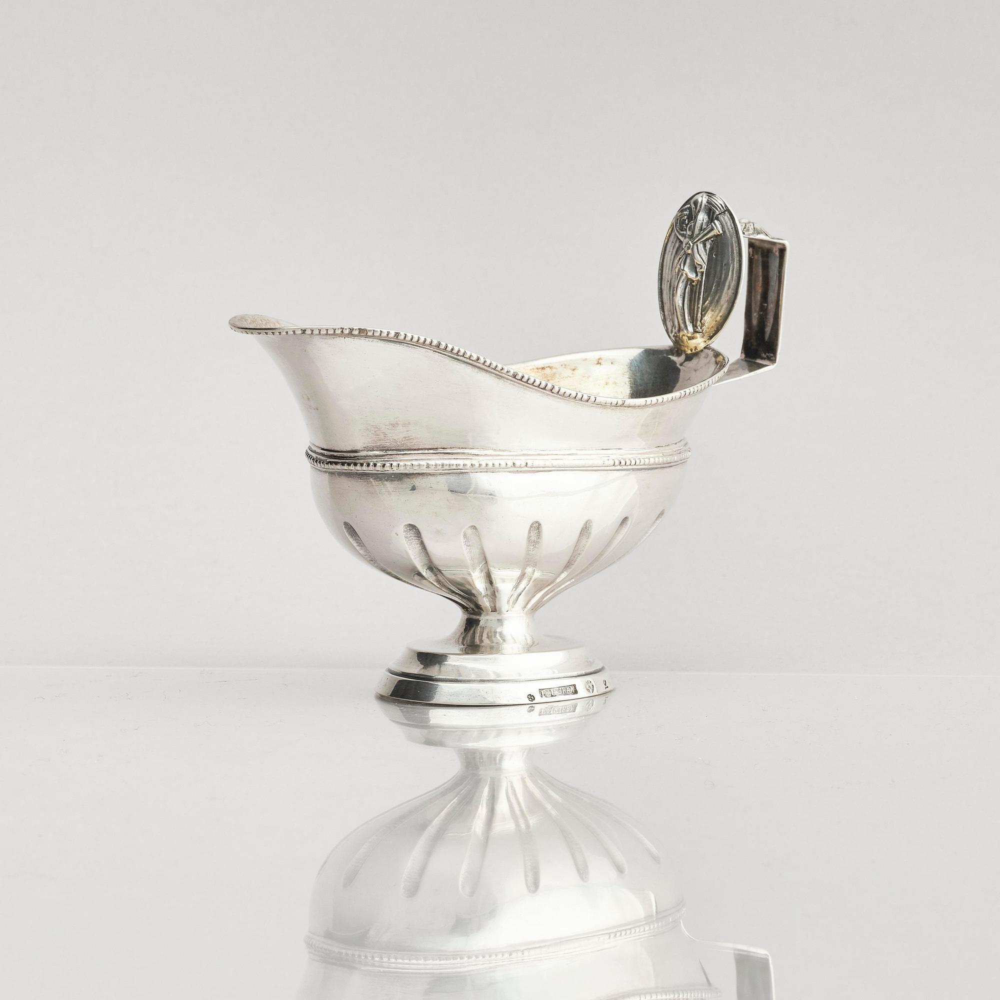 Erik Löfgren, gräddkanna, silver, (verksam 1786-1796) Umeå. Gustaviansk.