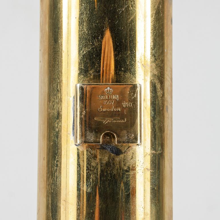 VÄGGLAMPETTER, ett par, mässing, "Reflex", Pierre Forsell, Skultuna.