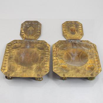 A pair of Baroque style wall sconces, circa 1900.