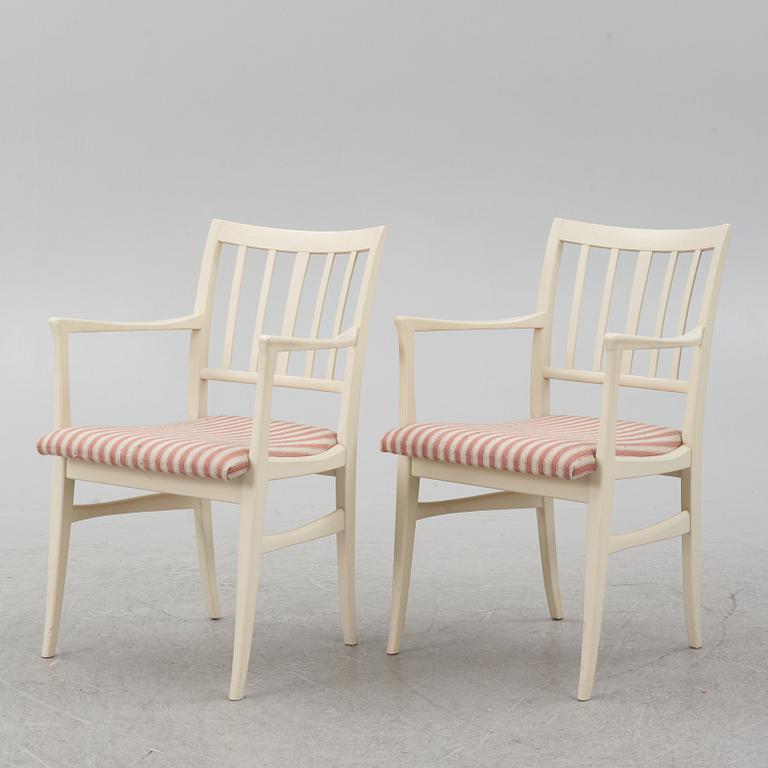Carl Malmsten, dining table, 2 armchairs, 4 chairs, "Talavid", Waggeryd's Furniture Factory, second half of the 20th century.