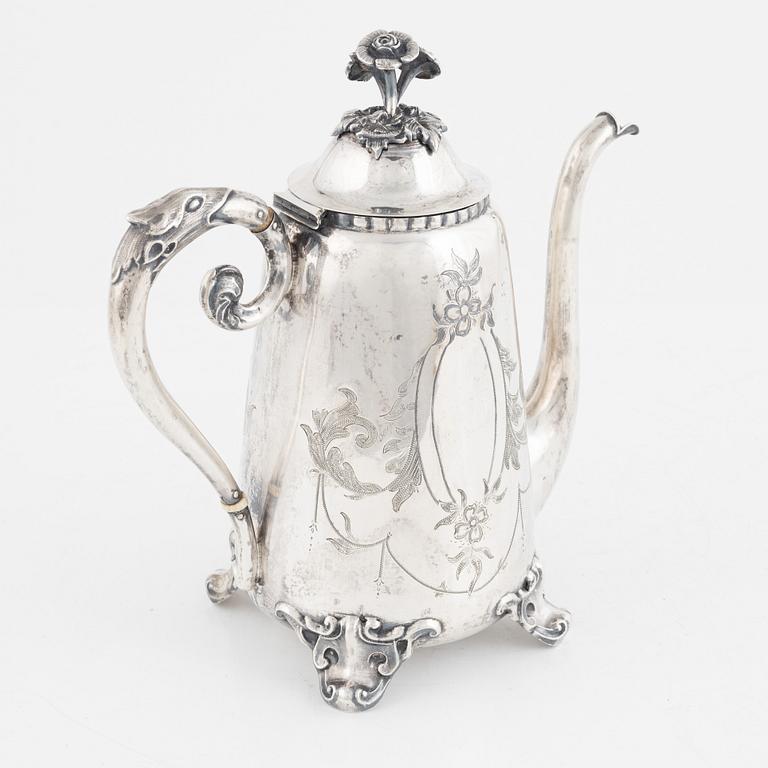 Axel Gerhard Sundberg, kaffekanna, silver, Västerås 1883.