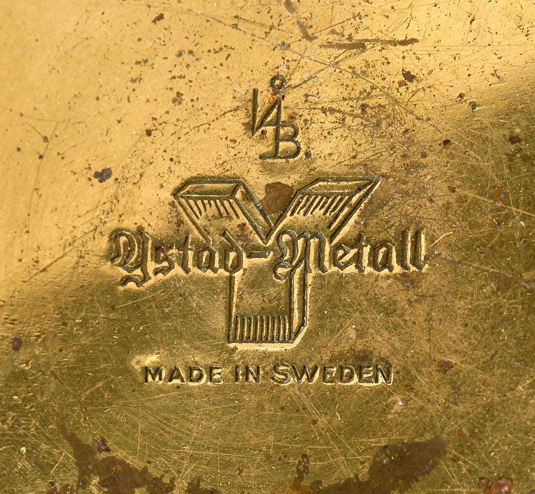 LJUSSTAKAR, 2 par, mässing, "Lilja", Ystad Metall, 1900-talets andra hälft.