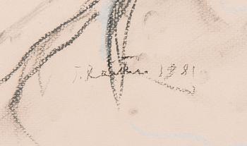 TAPANI RAITTILA, kol och pastell på papper, signerad och daterad 1981.