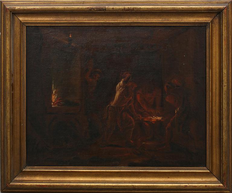 OKÄND KONSTNÄR, olja på duk, osignerad, omkring sekelskiftet 1800.