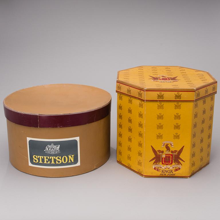 HATTASKAR, 2 st, papp, Stetson och Knox, 1900-talets första hälft.