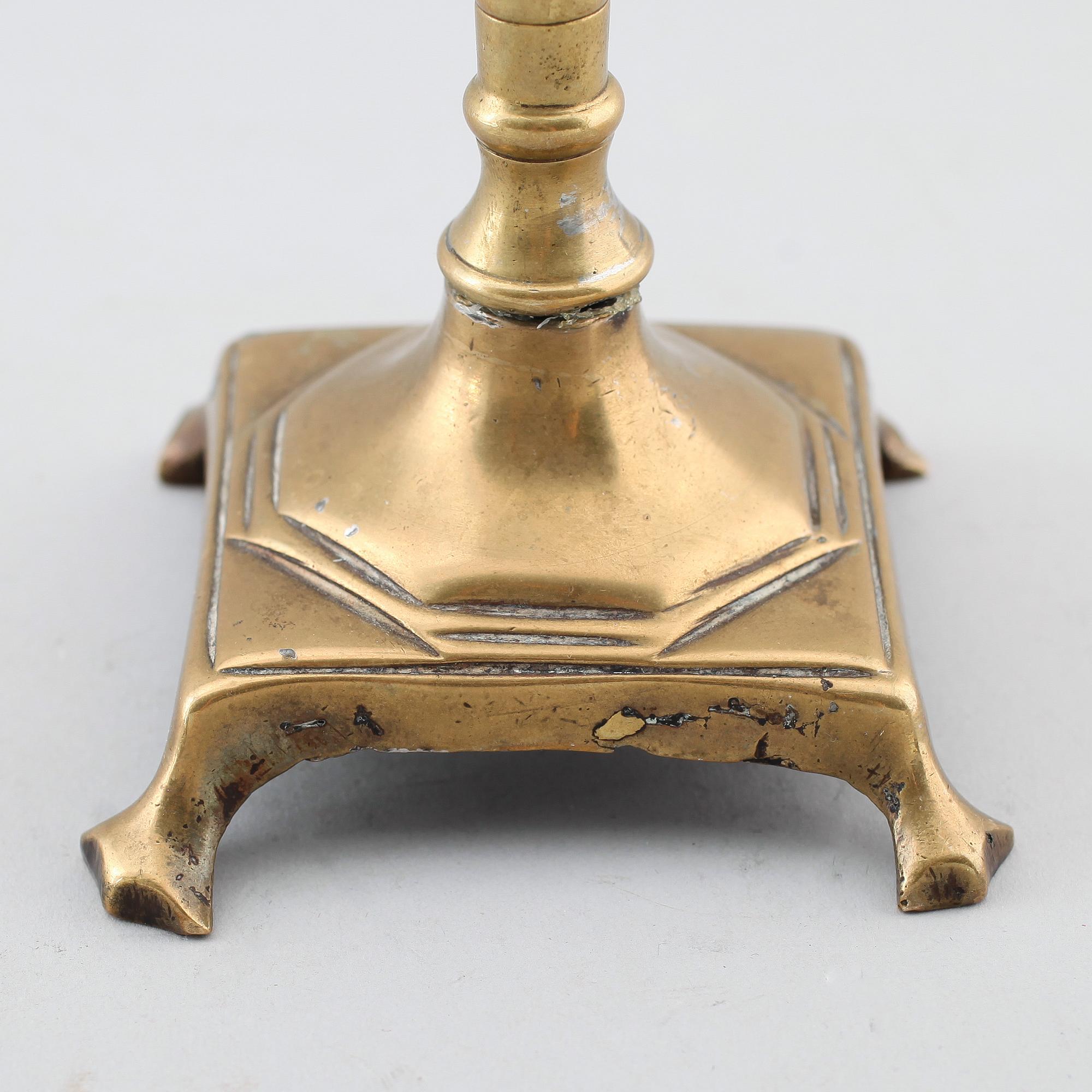 LJUSSTAKE, mässing, barock, 1600-tal.
