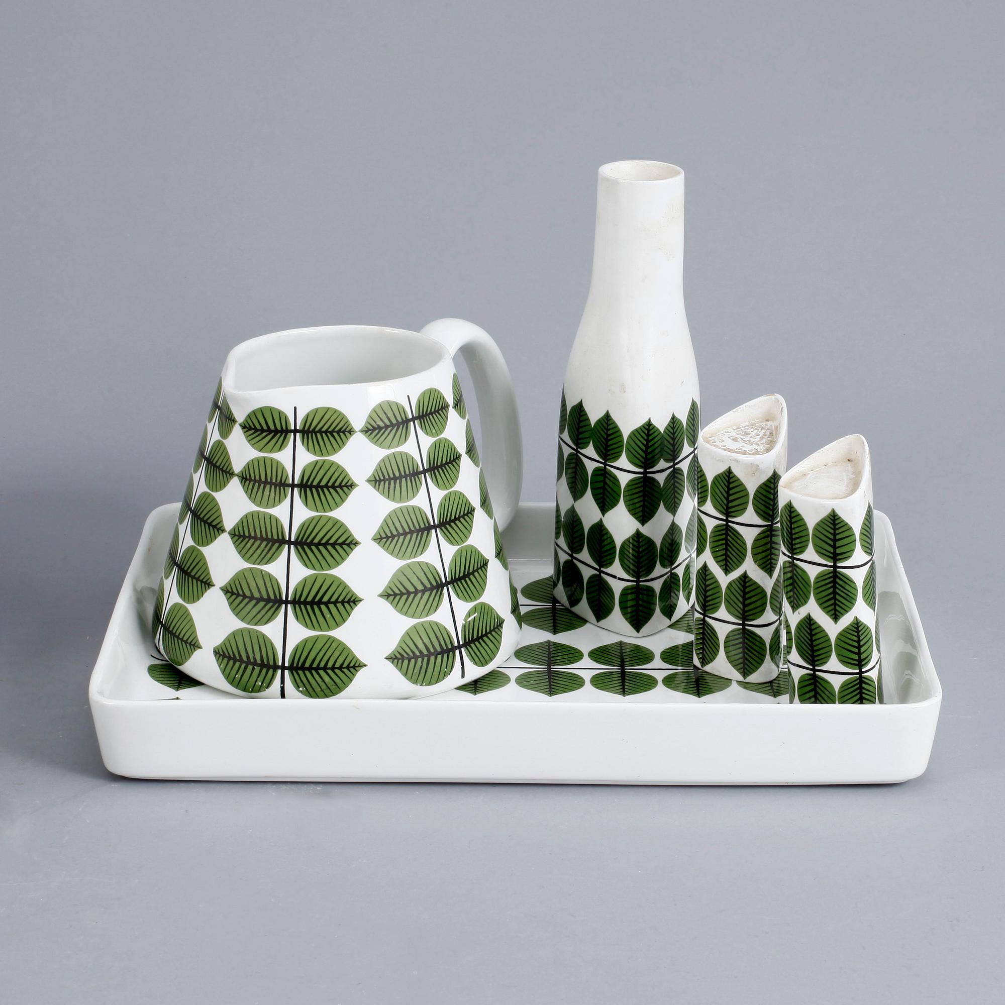 SERVISDELAR, 13 st, porslin, "Berså", Stig Lindberg, Gustavsberg.